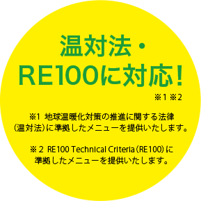 温対法・RE100に対応！